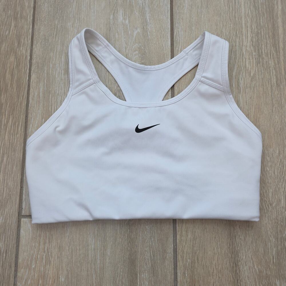 Nike Dri Fit Sports Bra Womens Medium White Racerback Medium Support Active